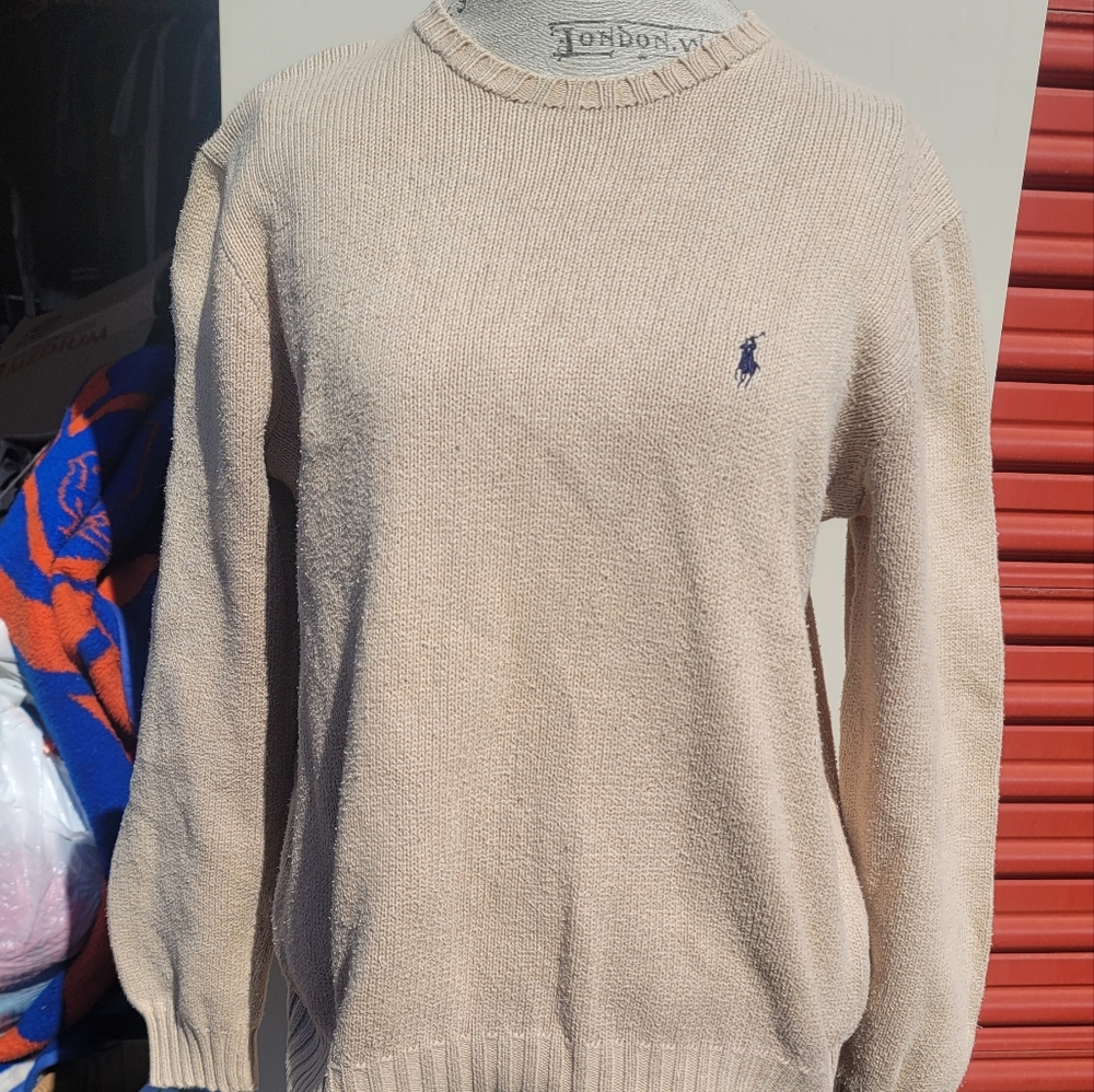 New without tags polo sweater size medium beige